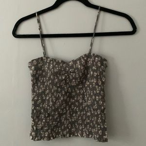 Storia ruched floral crop top